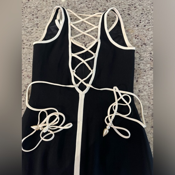 Henri Ho Vintage Luxury Contrast Cut out Lace Black dress made in Korea - Picture 2 of 13